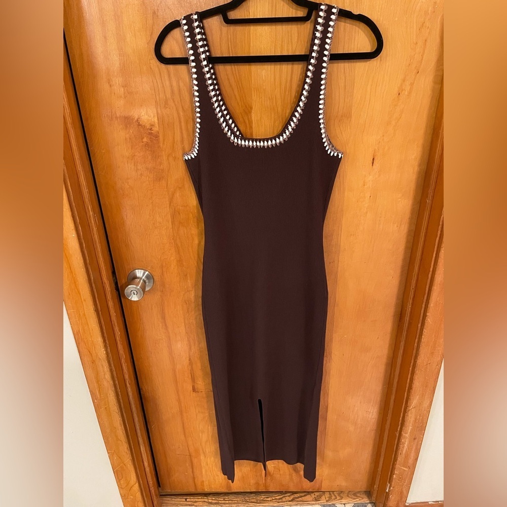 NWT Caroline Constas Ribbed Knit Sleeveless Midi Dress - Picture 2 of 4